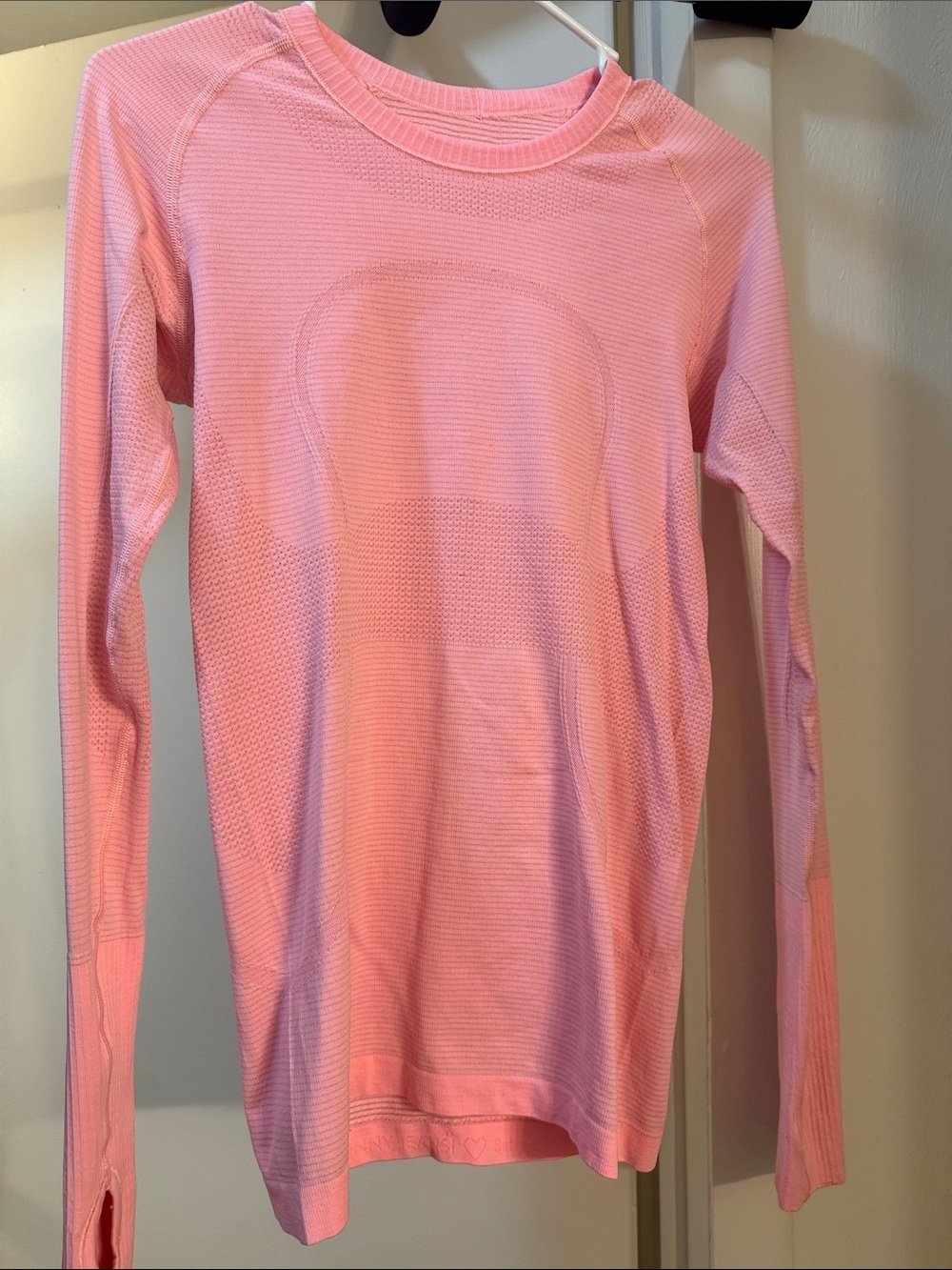 lululemon athletica Pink Seamless Crew Neck Long Sleeve Top